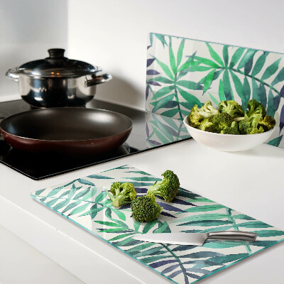 Tábua para cozinha Folhas de palmeira em estilo aquarela
