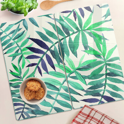 Tábua para cozinha Folhas de palmeira em estilo aquarela