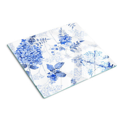 Tábua para corte Flores em tons de azul