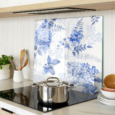 Tábua para corte Flores em tons de azul