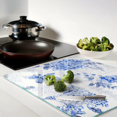 Tábua para corte Flores em tons de azul