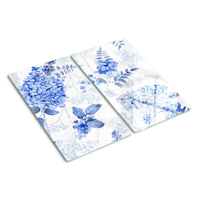 Tábua para corte Flores em tons de azul
