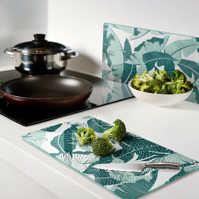 Tábua para corte Folhas tropicais em tons de verde