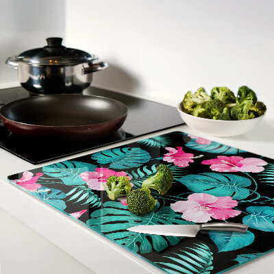 Tábua para cozinha Flores e folhas tropicais