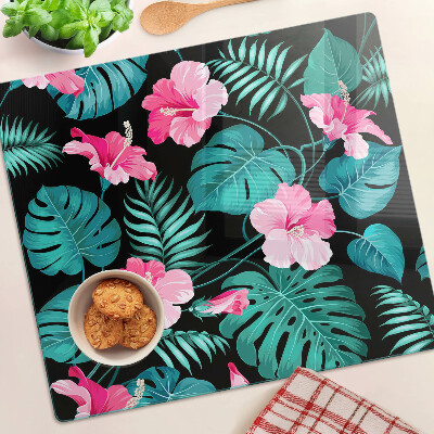 Tábua para cozinha Flores e folhas tropicais