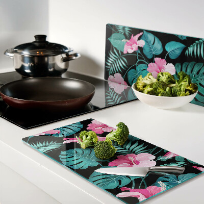 Tábua para cozinha Flores e folhas tropicais