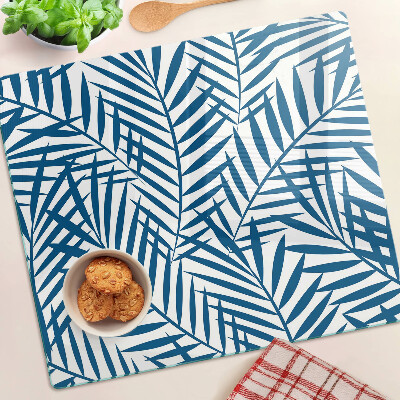 Tábua para cozinha Folhas de palmeira em tons de azul