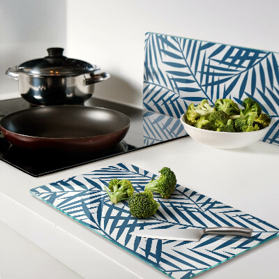 Tábua para cozinha Folhas de palmeira em tons de azul