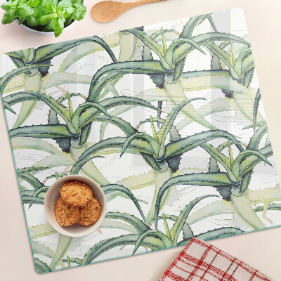 Tábua para corte Folhas de plantas em estilo aquarela