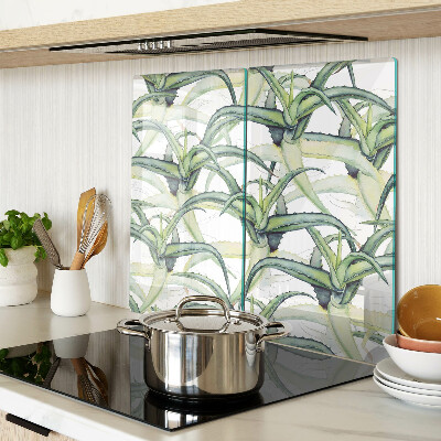 Tábua para corte Folhas de plantas em estilo aquarela