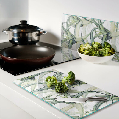 Tábua para corte Folhas de plantas em estilo aquarela