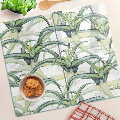 Tábua para corte Folhas de plantas em estilo aquarela