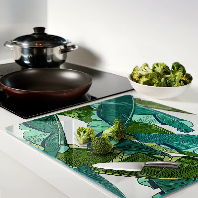 Tábua para cozinha Folhas de palmeira em tons de verde