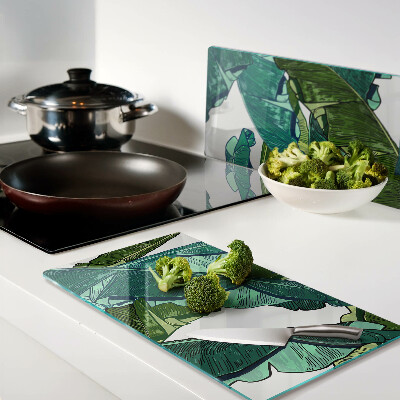 Tábua para cozinha Folhas de palmeira em tons de verde