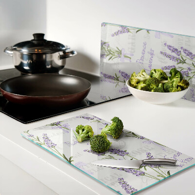 Tábua para corte Inscrições em lavanda e provençal