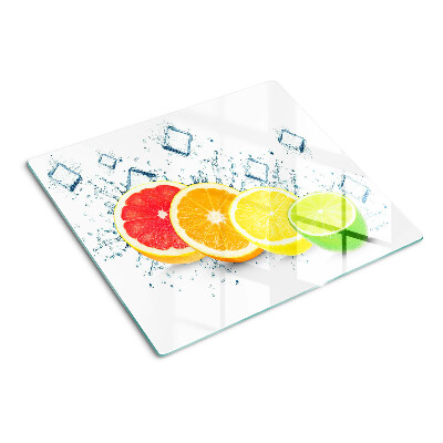 Tábua para corte Frutas cítricas em fatias coloridas