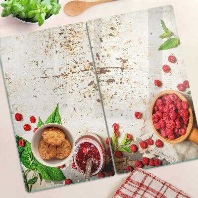 Tábua para cozinha Framboesas e folhas