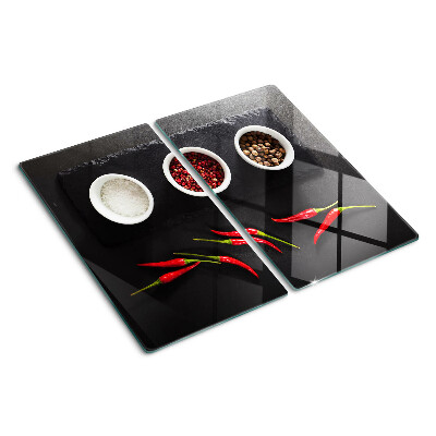 Tábua para cozinha Especiarias e pimentões vermelhos