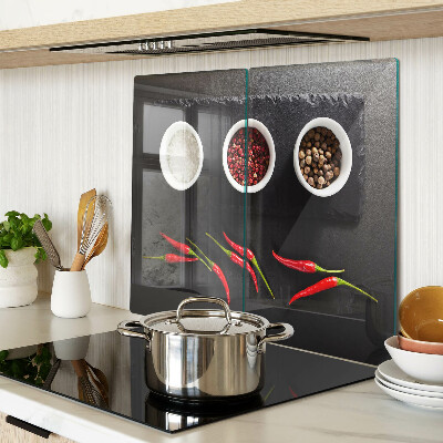 Tábua para cozinha Especiarias e pimentões vermelhos