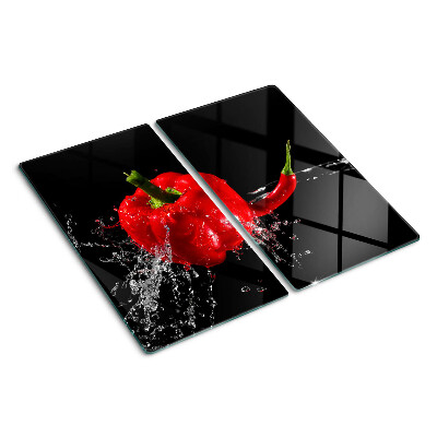 Tábua para corte Pimenta vermelha na água