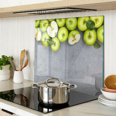 Tábua para cozinha Maçãs verdes em uma superfície cinza