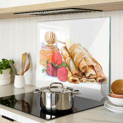 Tábua para cozinha Panquecas com mel e morangos