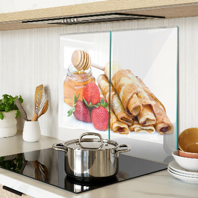 Tábua para cozinha Panquecas com mel e morangos