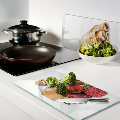 Tábua para cozinha Panquecas com mel e morangos