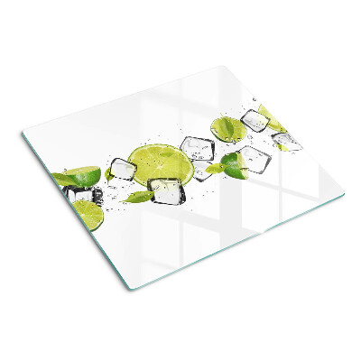 Tábua para corte Limões com gelo na água