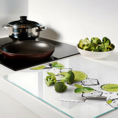 Tábua para corte Limões com gelo na água