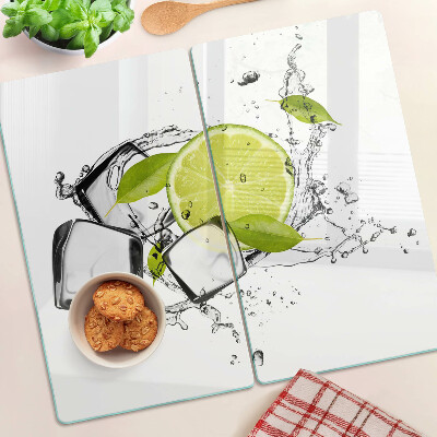 Tábua para cozinha Limão com gelo e folhas