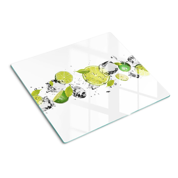 Tábua para corte Limões e gelo na água