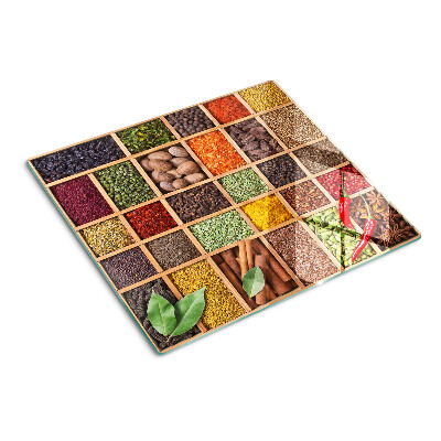 Tábua para corte Especiarias em potes