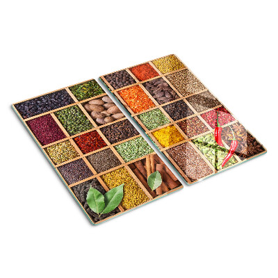 Tábua para corte Especiarias em potes