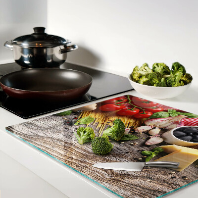 Tábua para cozinha Cozinha italiana com massas e vegetais