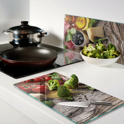 Tábua para cozinha Cozinha italiana com massas e vegetais