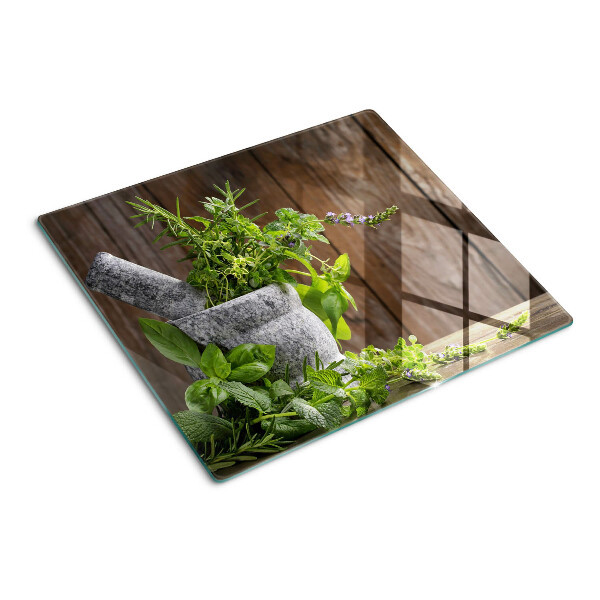 Tábua para corte Ervas em um vaso