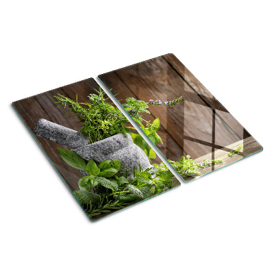 Tábua para corte Ervas em um vaso