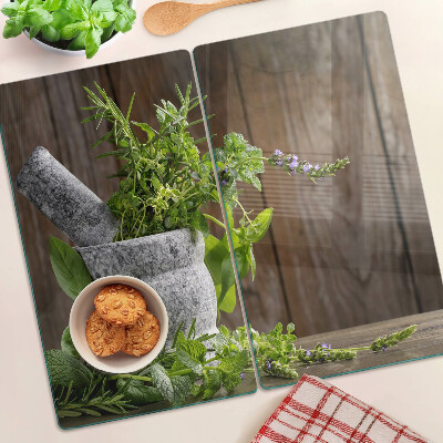 Tábua para corte Ervas em um vaso