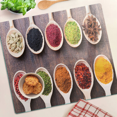 Tábua para corte Especiarias em colheres