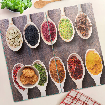 Tábua para corte Especiarias em colheres