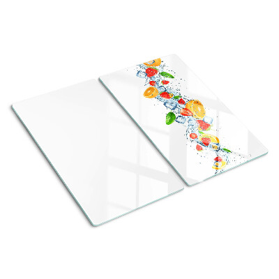 Tábua para corte Frutas e folhas coloridas