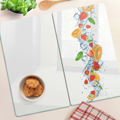 Tábua para corte Frutas e folhas coloridas