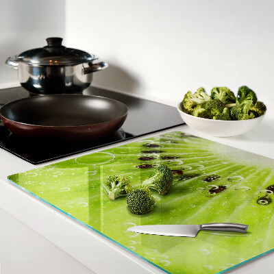 Tábua para corte Kiwi com gotas de água