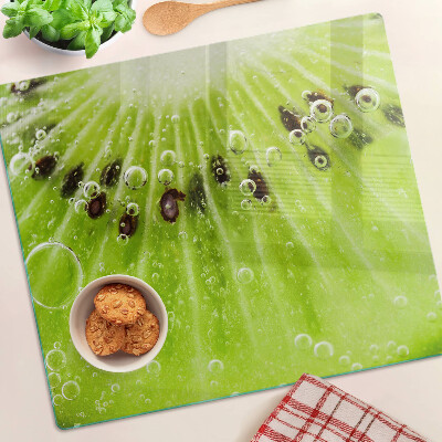Tábua para corte Kiwi com gotas de água