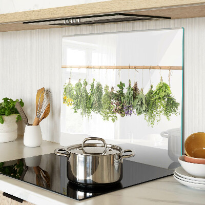 Tábua para corte Ervas secas em uma corda