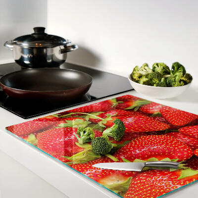 Tábua para corte Morangos no fundo