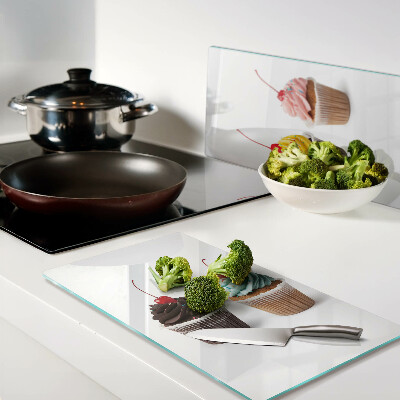 Tábua para corte Cupcake com chantilly e cereja