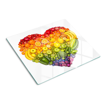 Tábua para corte Coração de Fruta Arco-Íris