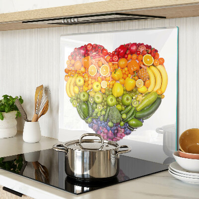 Tábua para corte Coração de Fruta Arco-Íris